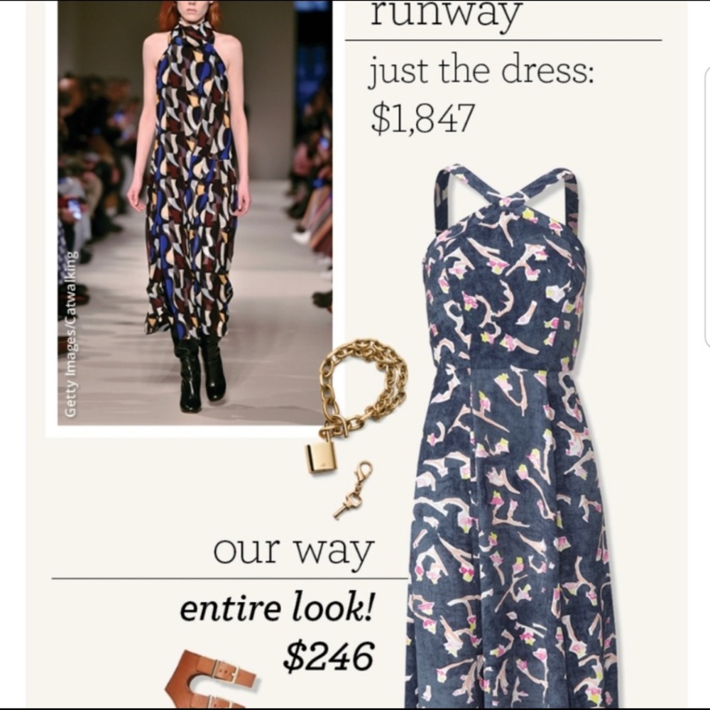 SOLD -  CaBi #5269 Floral Print Halter Maxi Dress - Picture 9 of 9
